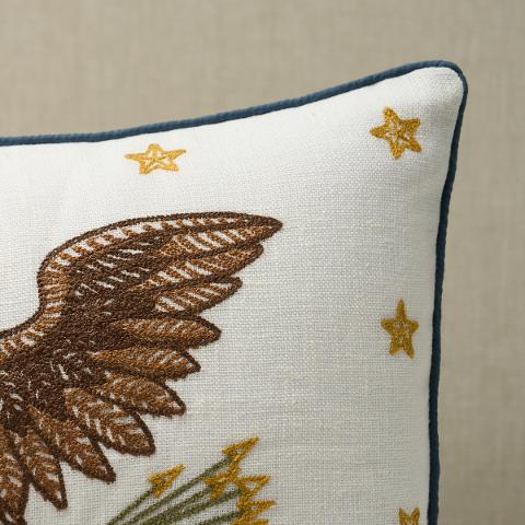 Embroidered Eagle Pillow