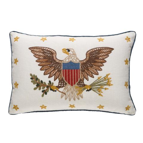 Embroidered Eagle Pillow