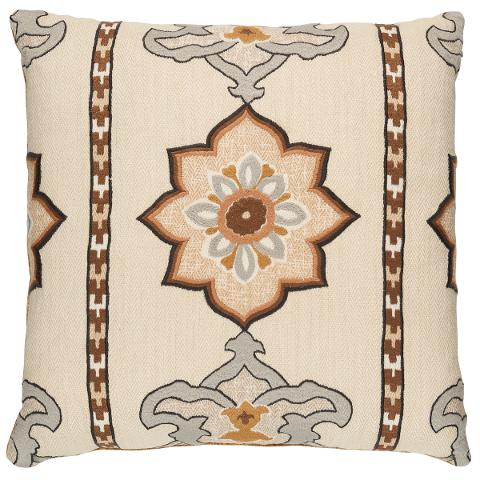 Temara Embroidered Print Pillow