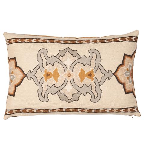 Temara Embroidered Print Pillow