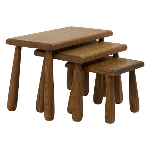 Oak Nesting Tables, 1960's