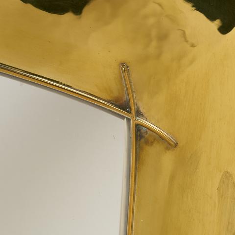 Hammered Brass Mirror, Italy