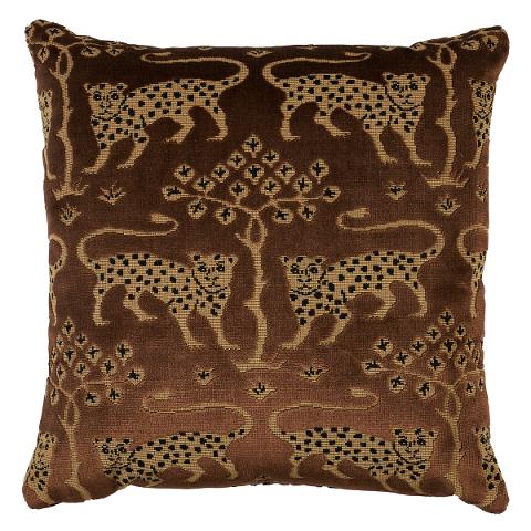 Woodland Leopard Velvet Pillow