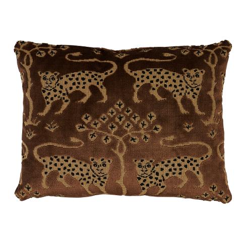 Woodland Leopard Velvet Pillow