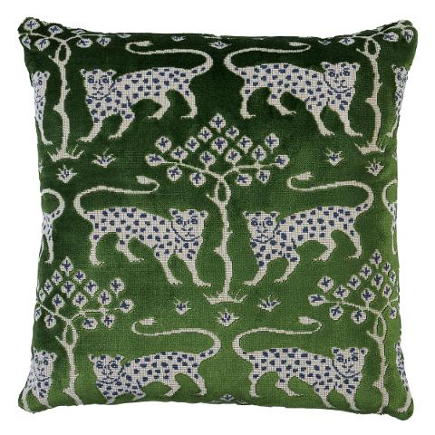Woodland Leopard Velvet Pillow