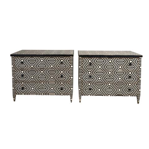Pair Of Black And White Dressers