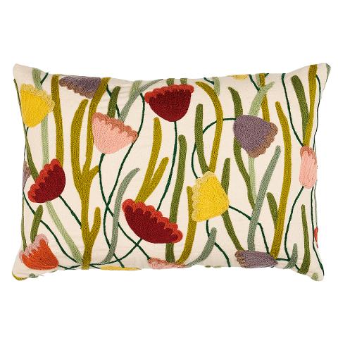 Deco Flower Embroidery Pillow