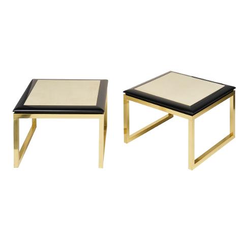 Pair Of End Tables, Vellum Tops