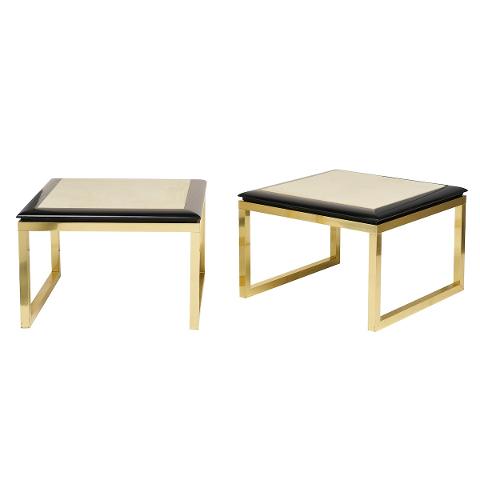 Pair Of End Tables, Vellum Tops