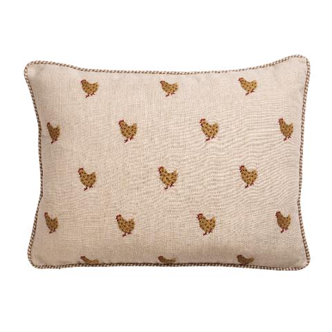 Betsy's Chicken Embroidery Pillow
